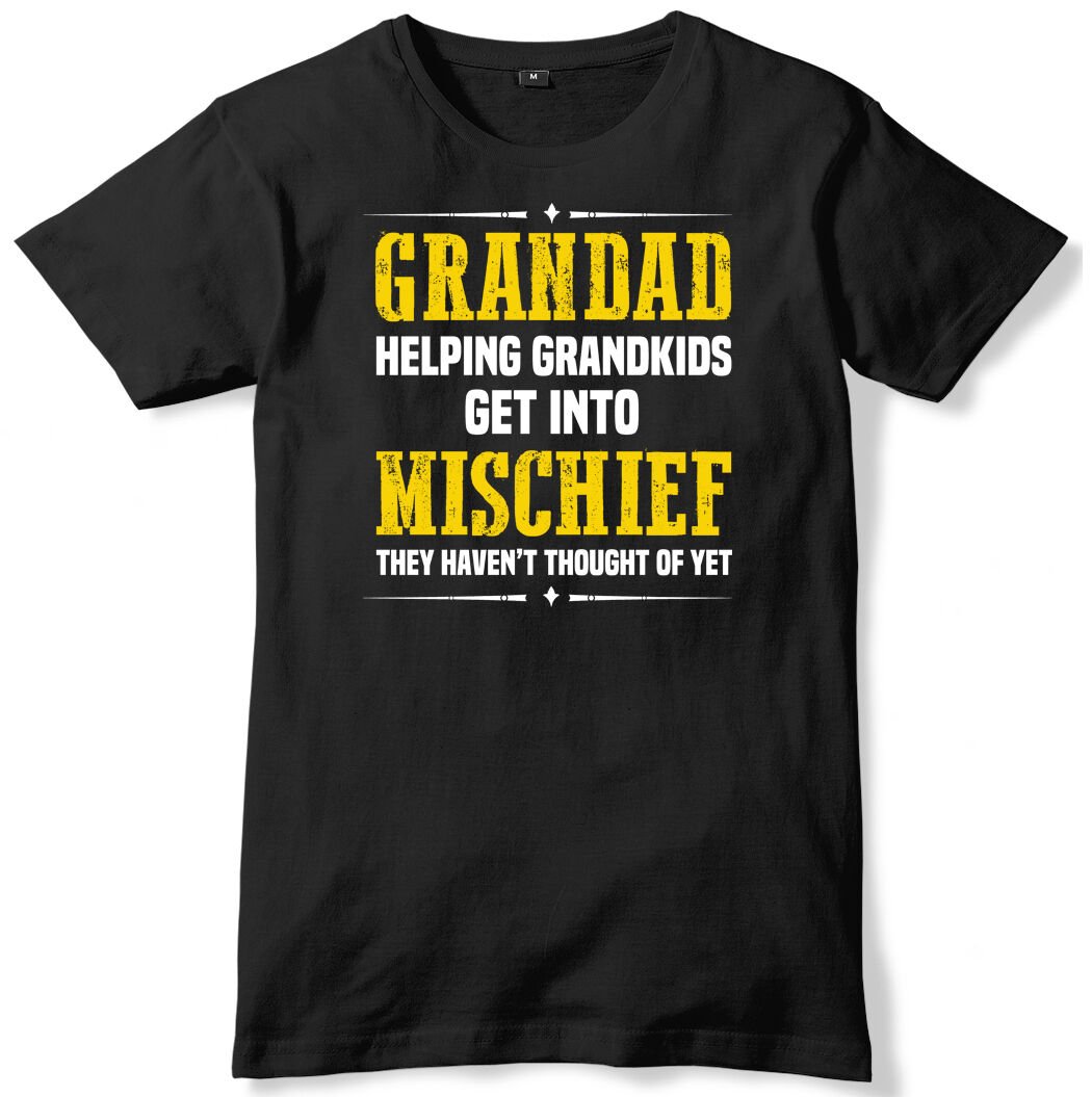 Grandad Helping Grandkids Get Into Mishief Funny Mens T-Shirt Gildan G500