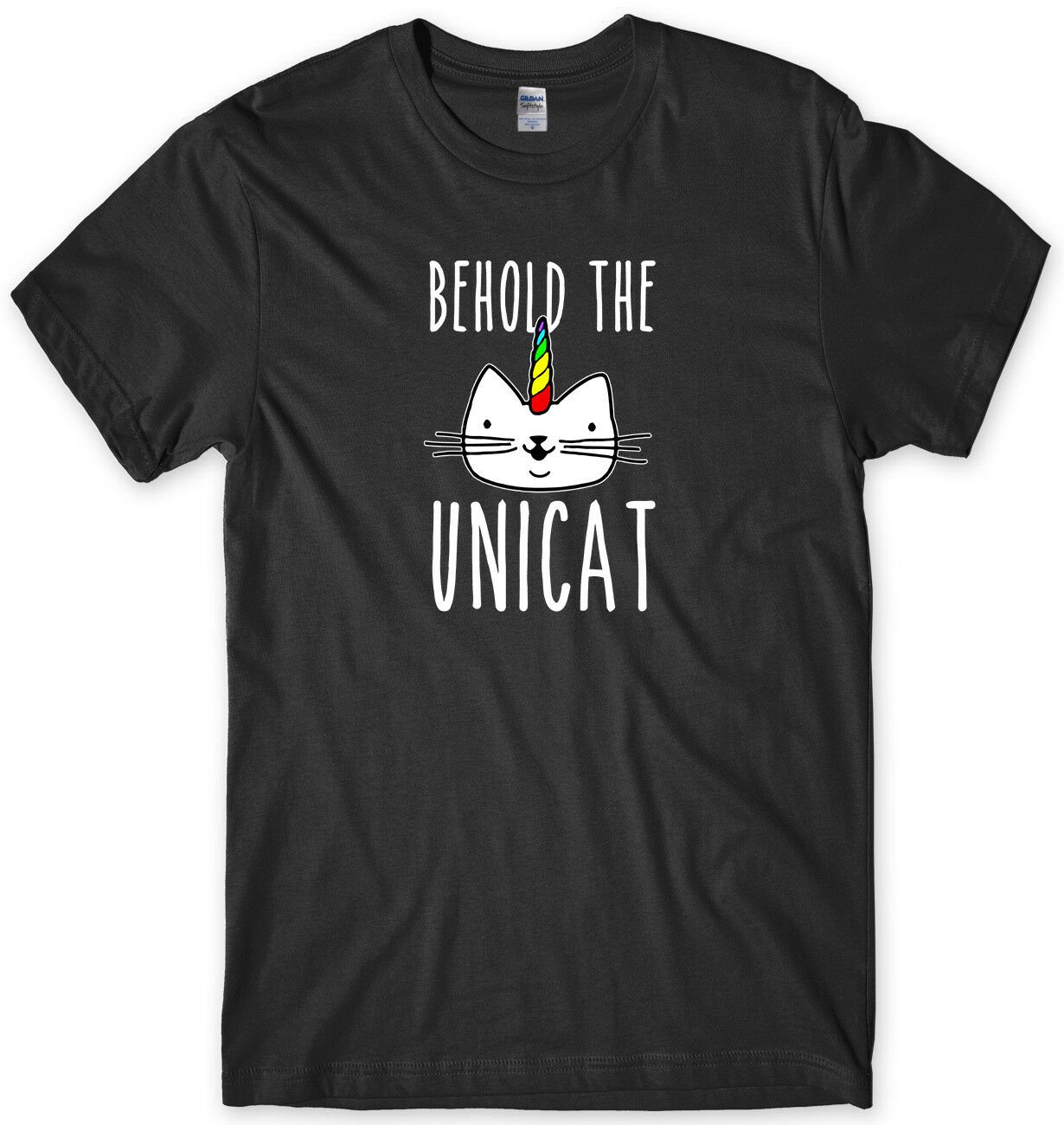 Behold The Unicat Mens Funny Unisex T-Shirt Gildan G500 Tee