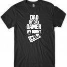 Dad By Day Gamer By Night Mens Funny Unisex T-Shirt Gildan G500 Tee