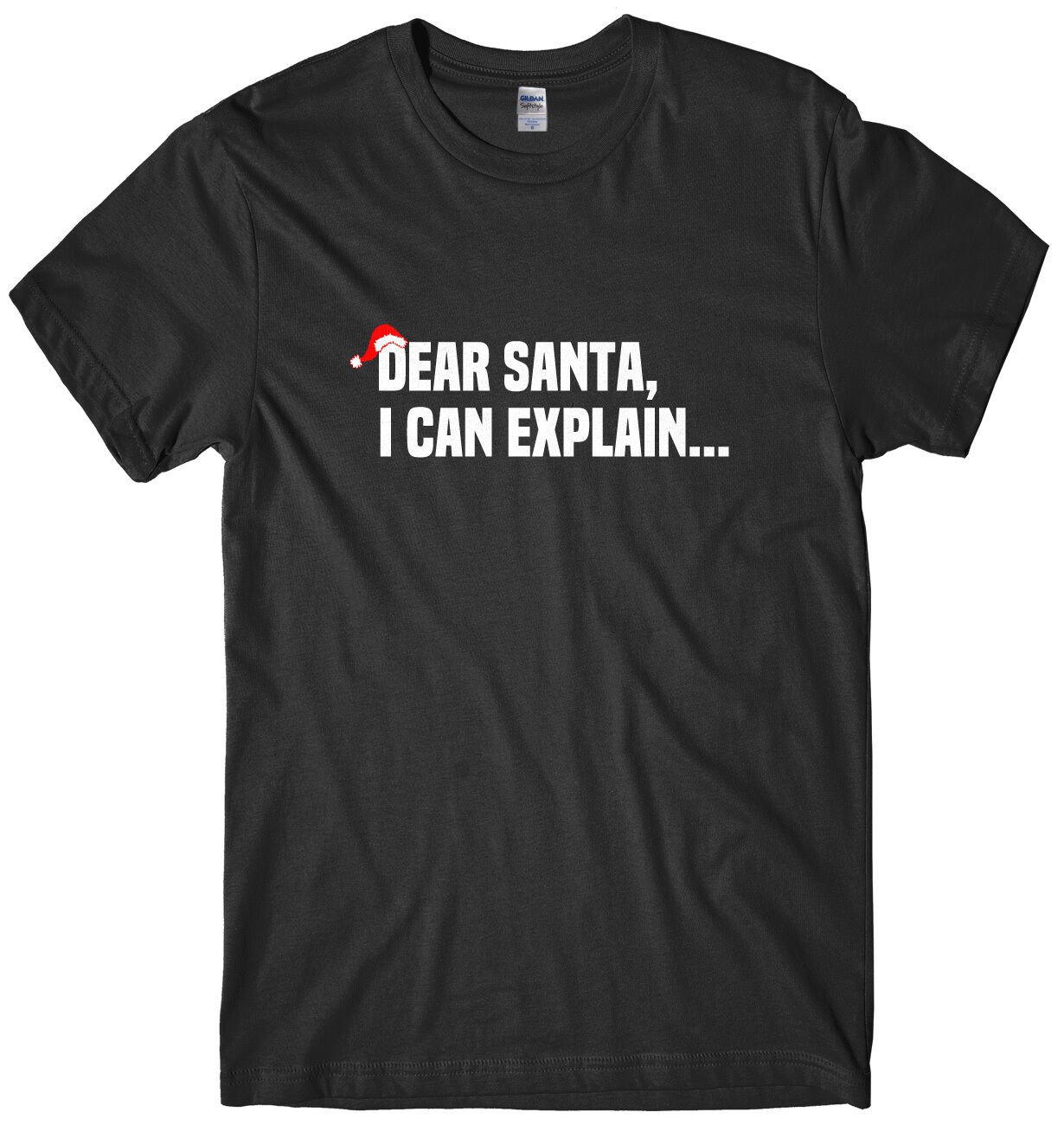 Dear Santa, I Can Explain.... Mens Funny Unisex Christmas T-Shirt Gildan G500 Tee