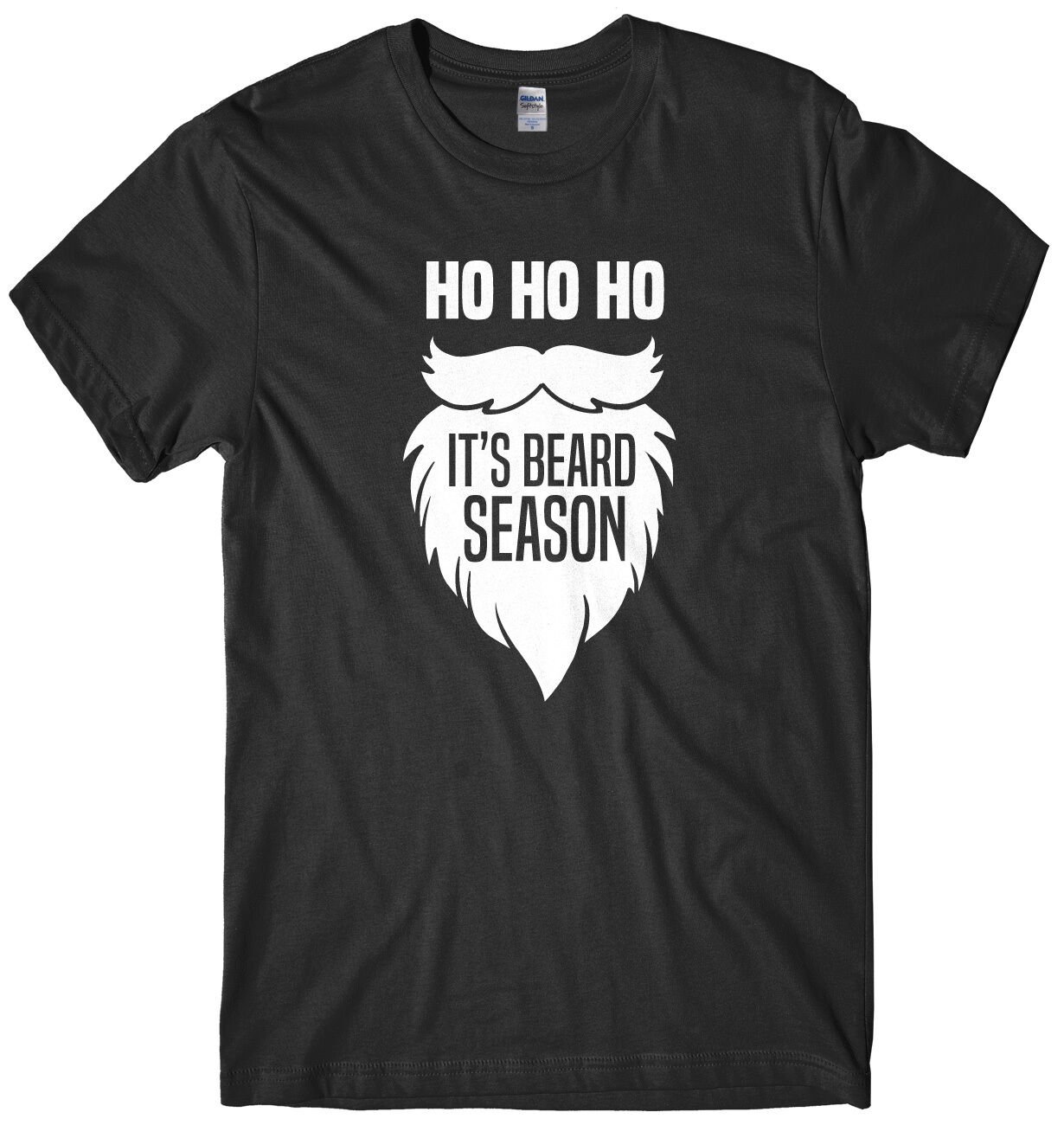 Ho Ho Ho It's Beard Season Mens Funny Unisex Christmas T-Shirt Gildan G500 Tee