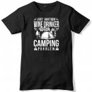 Just Another Wine Drinker With A Camping Problem Mens Funny Unisex T-Shirt Gildan G500 Tee