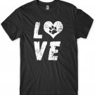 Love Dogs Paw Print Love Heart Mens Funny Unisex T-Shirt Gildan G500 Tee