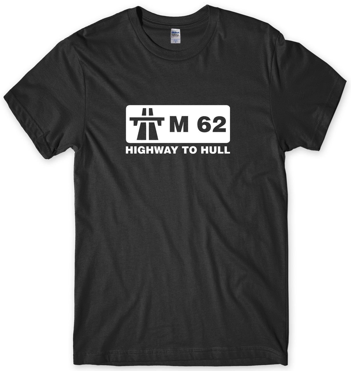 M62 Highway To Hull Mens Funny Unisex T-Shirt Gildan G500 Tee
