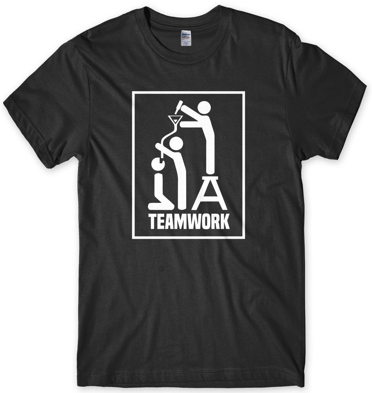 Teamwork Funny Drinking Mens Funny Unisex T-Shirt Gildan G500 Tee
