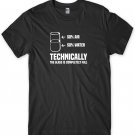 Technically The Glass Is Completely Full Mens Funny Unisex T-Shirt Gildan G500 Tee