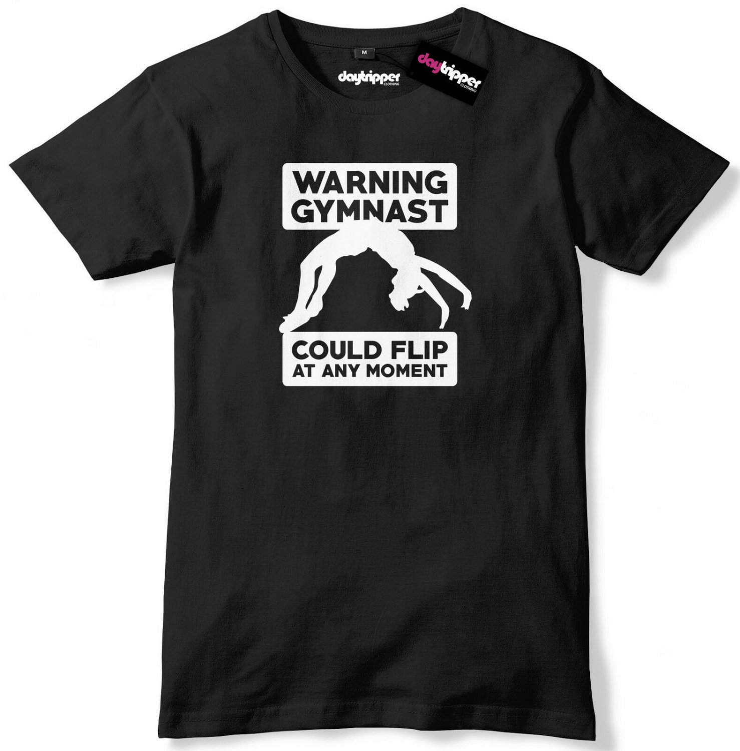 Warning Gymnast Could Flip At Any Moment Mens Premium T-Shirt Slogan Tee Gildan G500 Tee