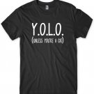 Y.O.L.O (Unless You're A Cat) Mens Funny Unisex T-Shirt Gildan G500 Tee