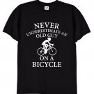 NEVER Underestimate An Old Guy On A Bike, Funny Cycling Gift Tee Gildan G500 Tee
