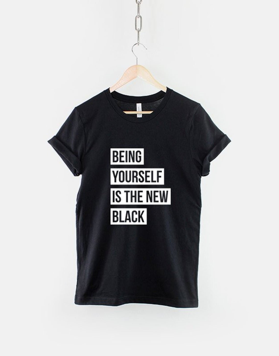 Be Yourself T-Shirt  Being Yourself Is The New Black Shirt Gildan G500 Tee