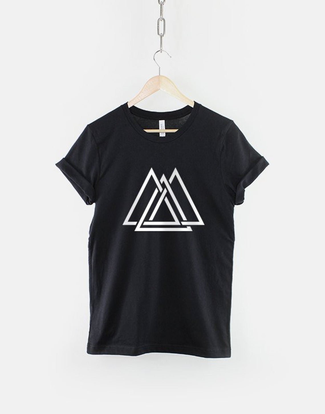 Geometric Interlocking Triangle Maze Shapes Hipster T-Shirt Gildan G500 Tee
