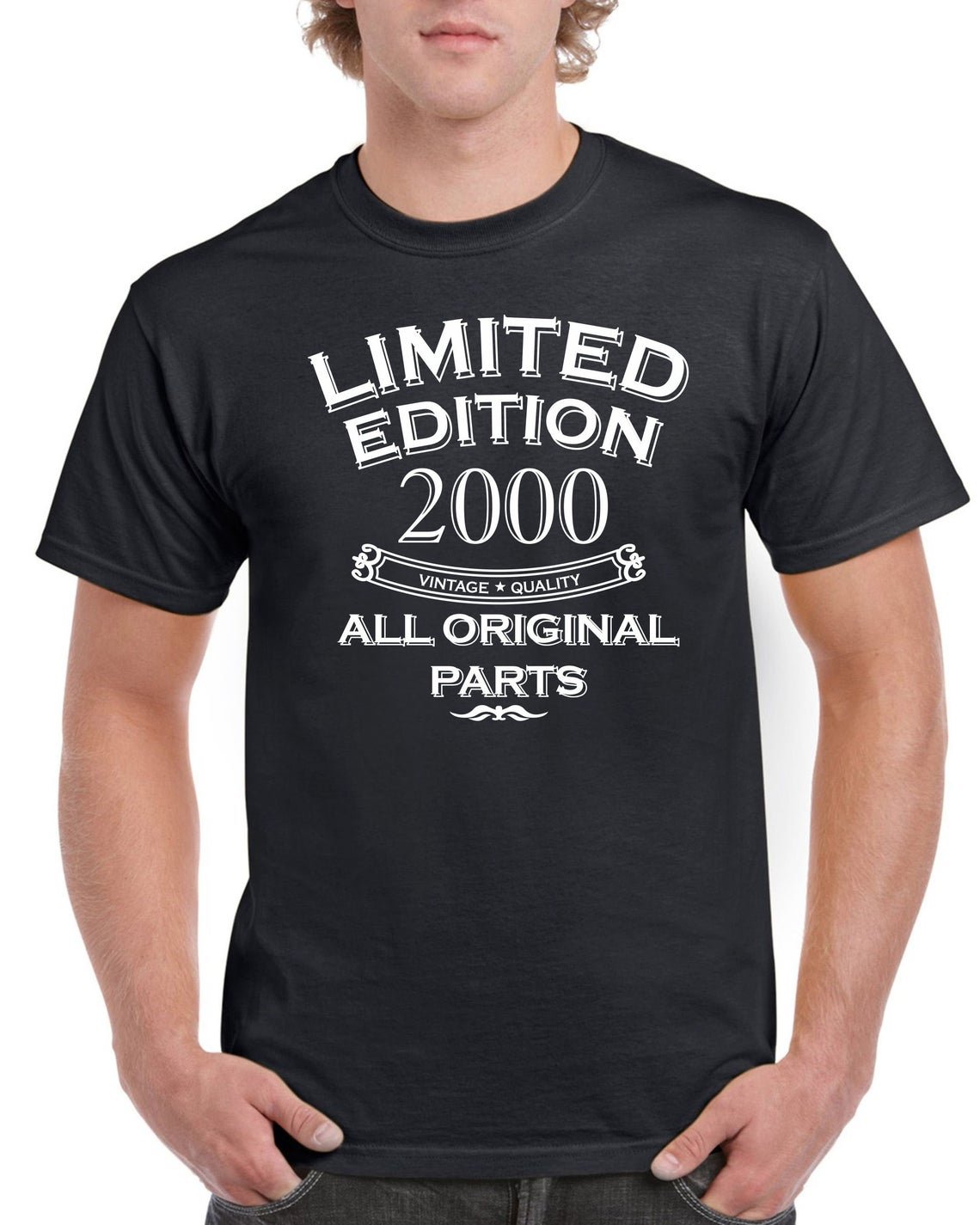 Mens 21st Birthday Gift Twenty One Limited Edition Year 2000 All Original Parts T Shirt
