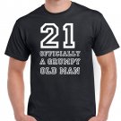 Mens 21st Birthday T Shirt Gift Present Twenty One 21 Years Old Offically A Grumpy Old