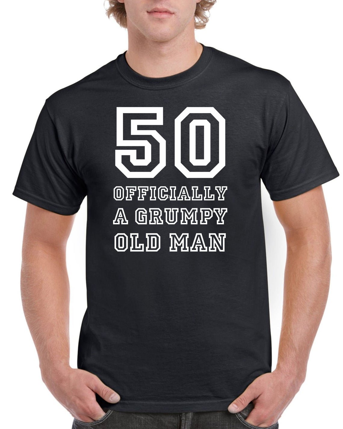 Mens 50th Birthday T Shirt Top Shirt Gift Present Fifty 50 Years Old Offically A Grumpy