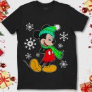 Mickey Mouse Holiday Snowflakes Portrait Christmas Unisex Gift T-Shirt