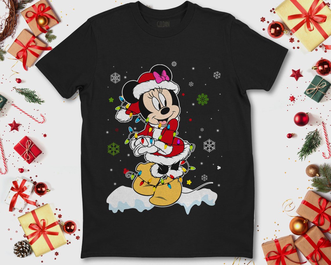 Minnie Mouse Christmas Disney Snow Funny Merry Christmas Unisex Gift T-Shirt