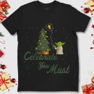 Star Wars Christmas Yoda Celebrate You Must Raglan Unisex Gift T-Shirt