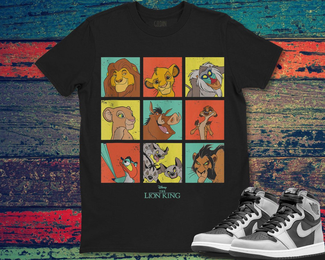 The Lion King Characters 90s Grid Disney Unisex Gift T-Shirt