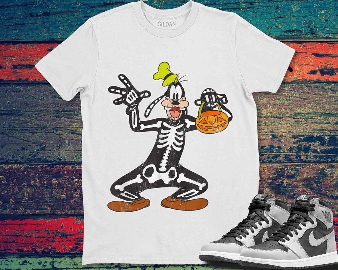 Goofy Skeleton Funny Halloween Pumpkin Disney Unisex Gift T-Shirt