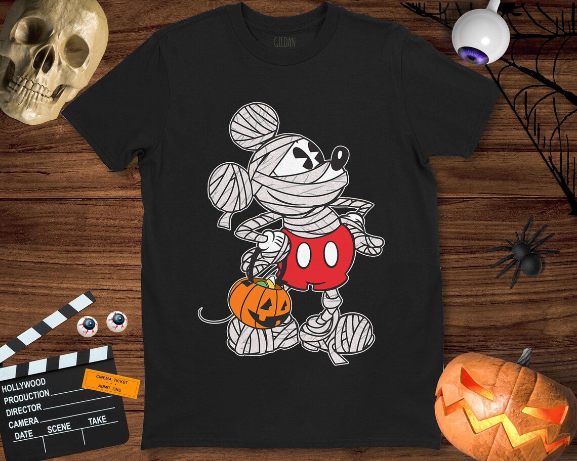 Mickey Mouse Mummy Halloween Disney Funny Vintage Unisex Gift T-Shirt