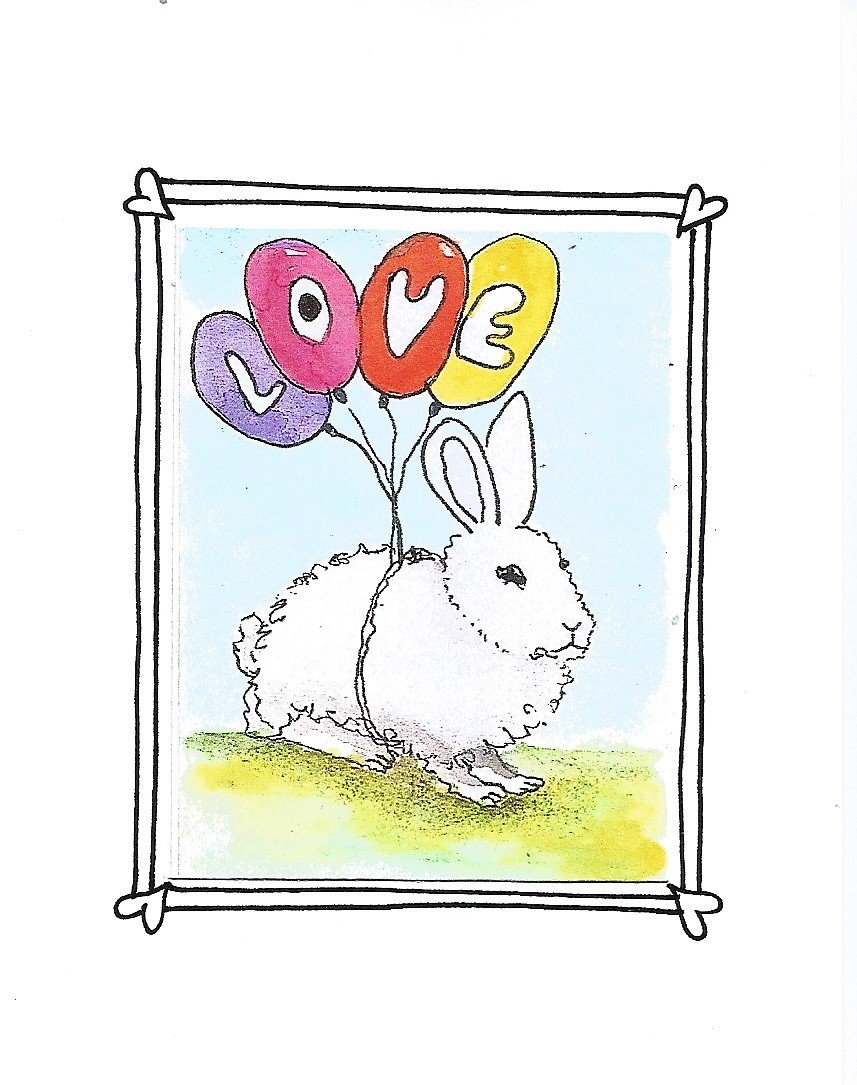 Rabbit Sympathy Card - Handmade Cards - For Rabbit Loss