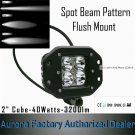 Aurora LED Flush Mount 2" Cube Off-Road Light Cree 10Wx4  40Watts-3200lm-1.5 Amp