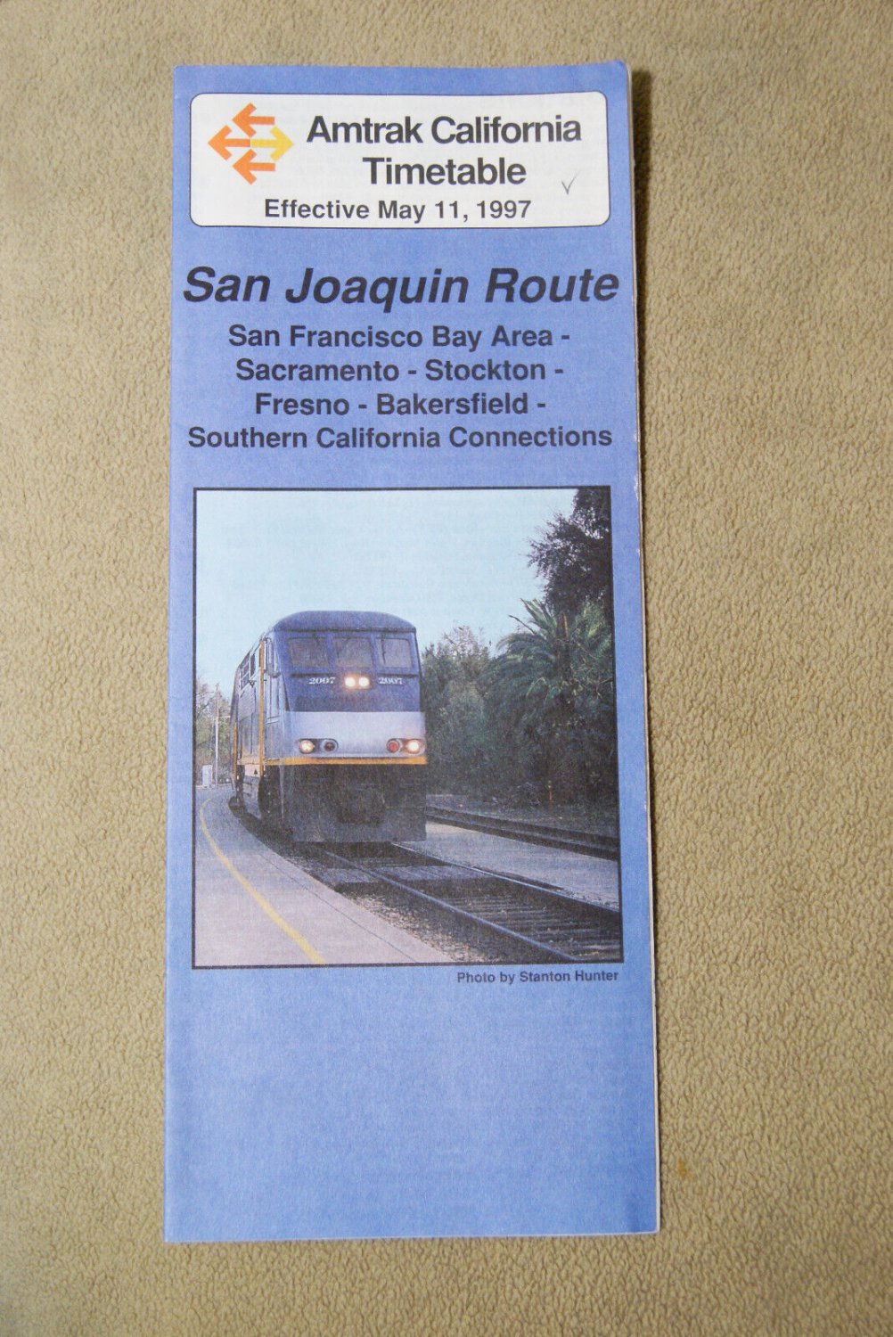 San Joaquin Route - Amtrak Timetable - May 11, 1997