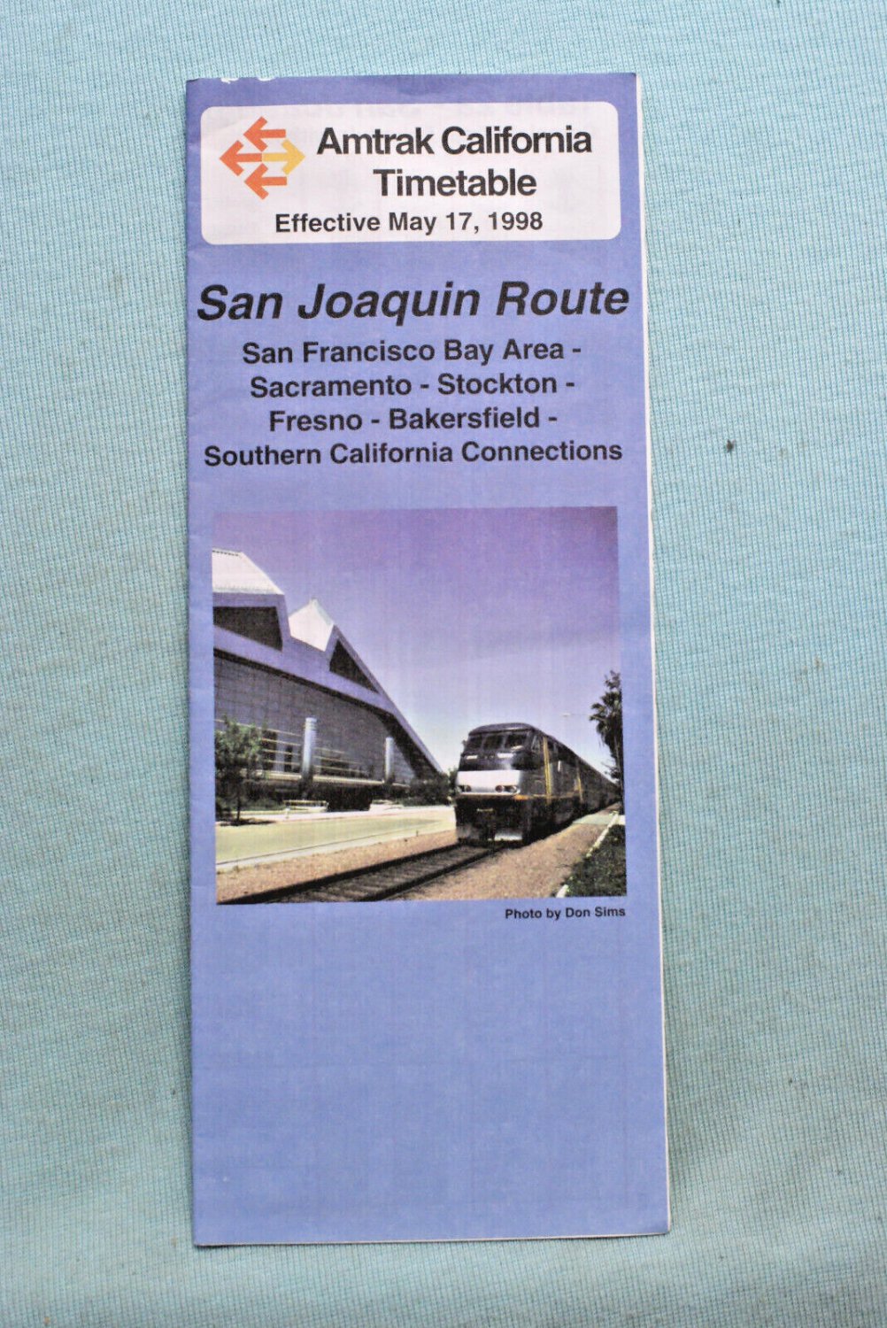 San Joaquin Route - Amtrak Timetable - May 17, 1998