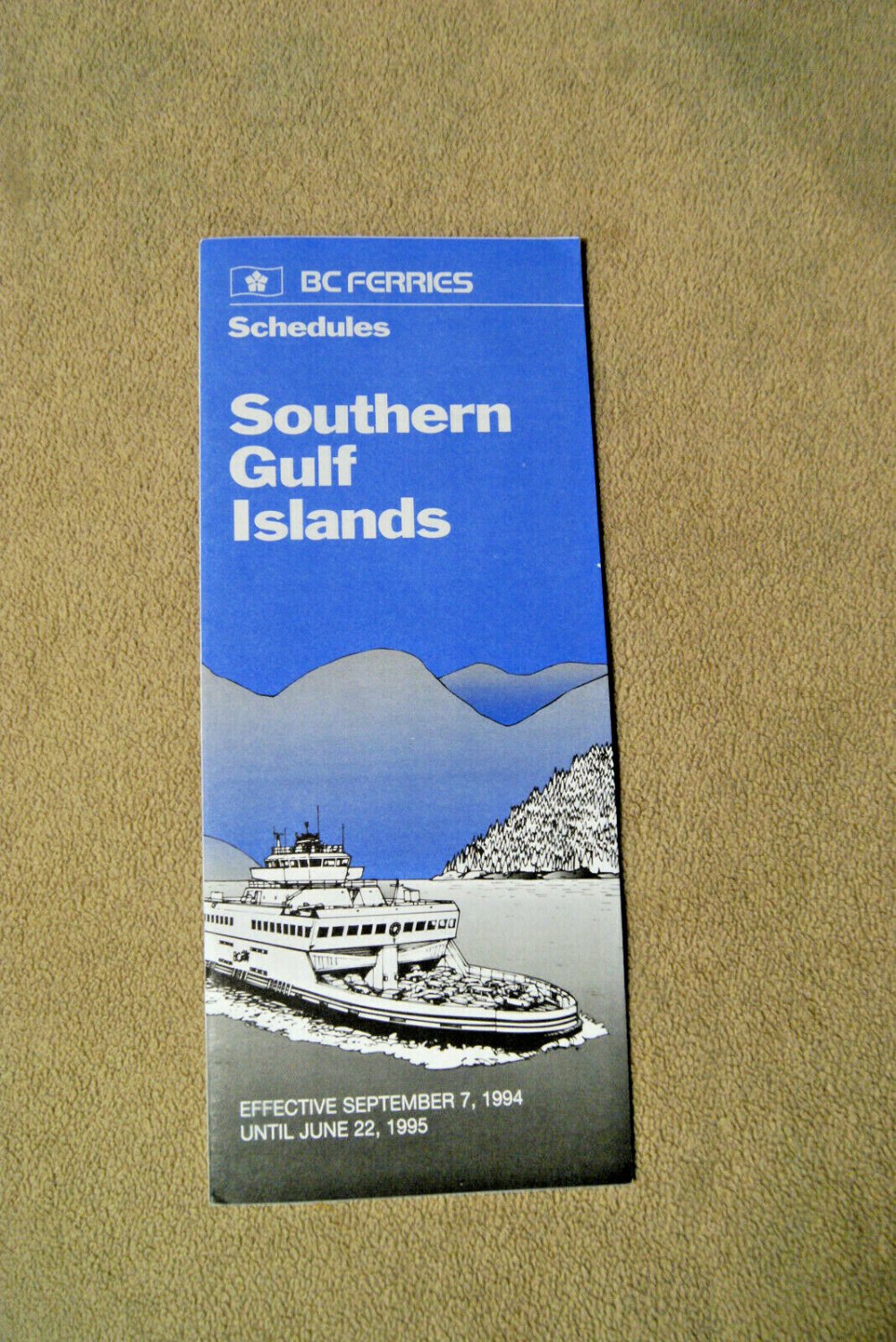 BC Ferries Schedules Southern Gulf Islands Sept 7, 1994