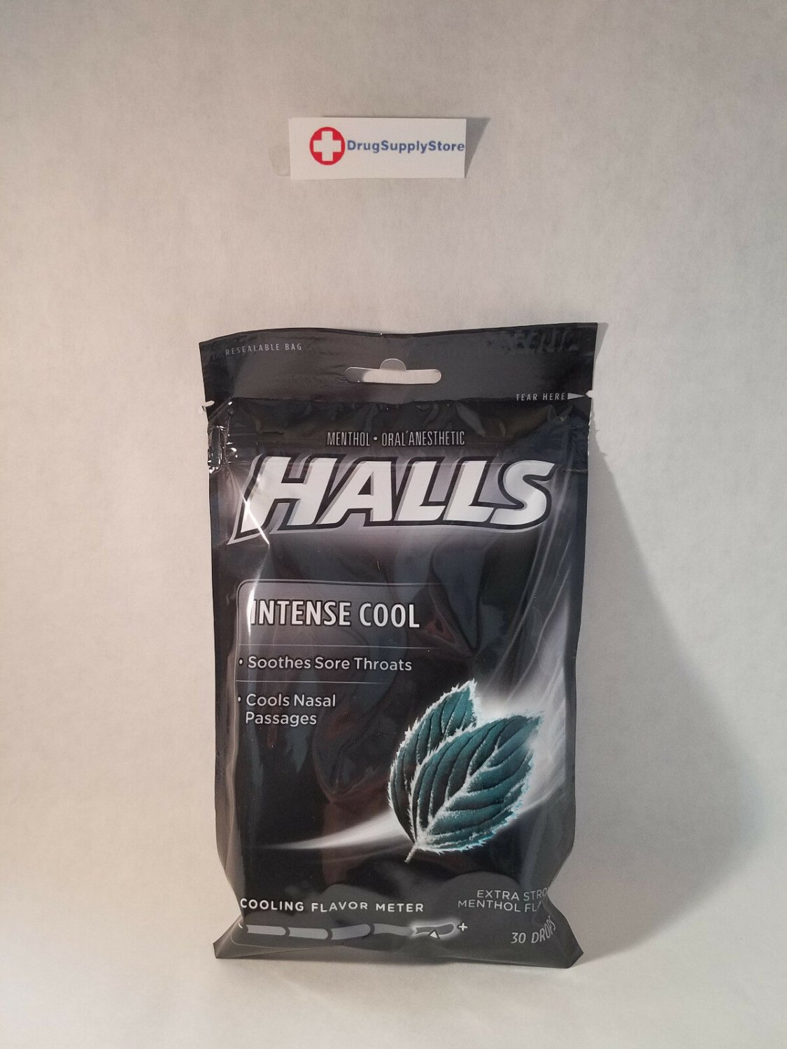 Halls Menthol Cough Drops NEW Intense Cool Soothes Sore Throats 30 drops