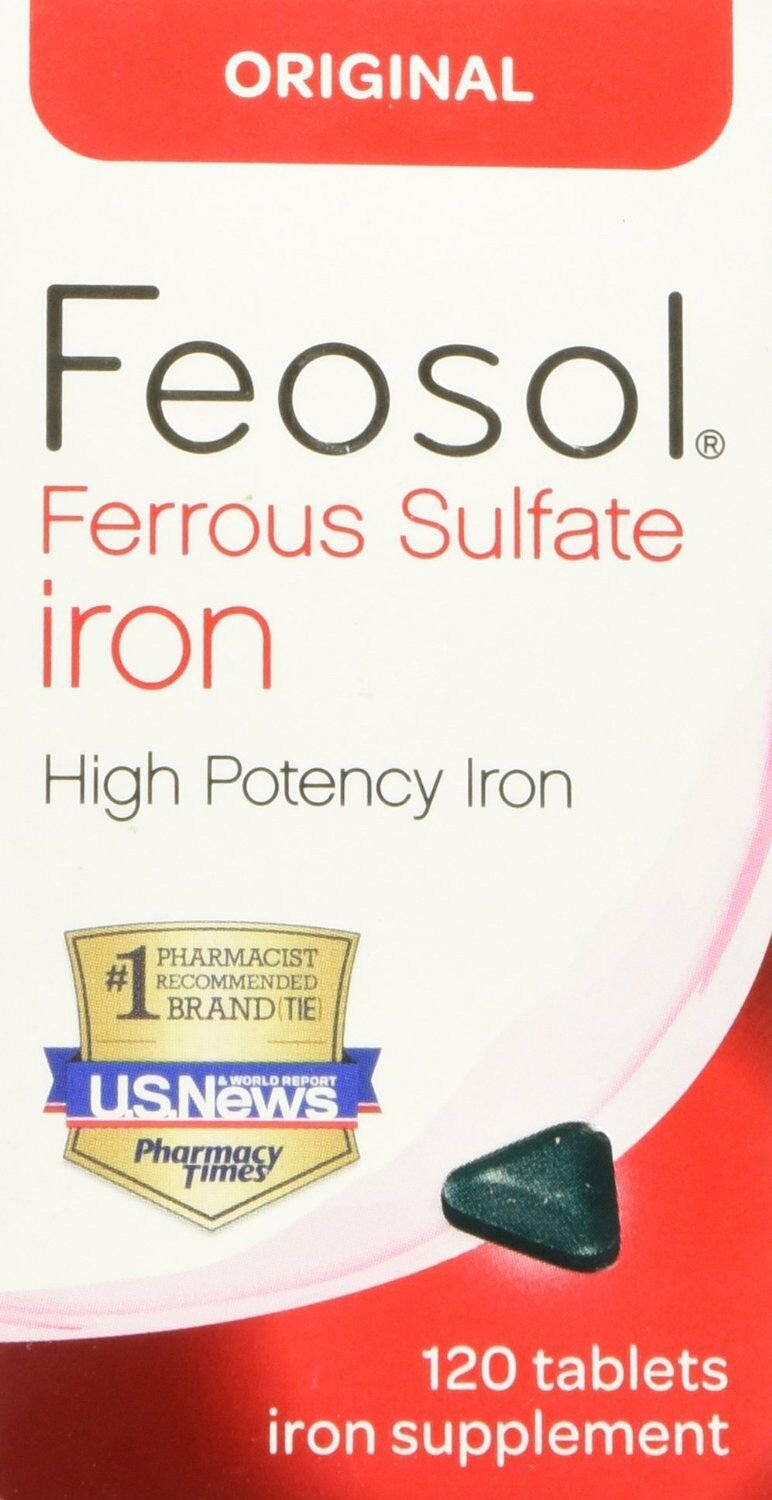 Feosol Ferrous Sulfate Iron Original Tablets 120 Ea