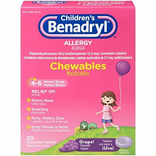 Children’s Benadryl Antihistamine Allergy Relief Chewables, Grape