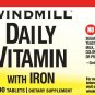 Windmill Daily-Vitamin with Iron 100 Ct Nice Assortment of Vitamins & 18 mg Iron