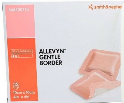 McK Allevyn Gentle Border Silicone Foam Dressing 4 X 4 Inch (Box of 10)