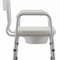 NOVA Heavy Duty Commode with Back & Wide Seat, White, 24 Pound