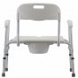 NOVA Heavy Duty Commode with Back & Wide Seat, White, 24 Pound