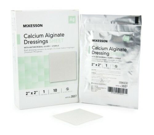 McK Calcium Alginate Dressing with Antimicrobial Silver 2 X 2 Inch