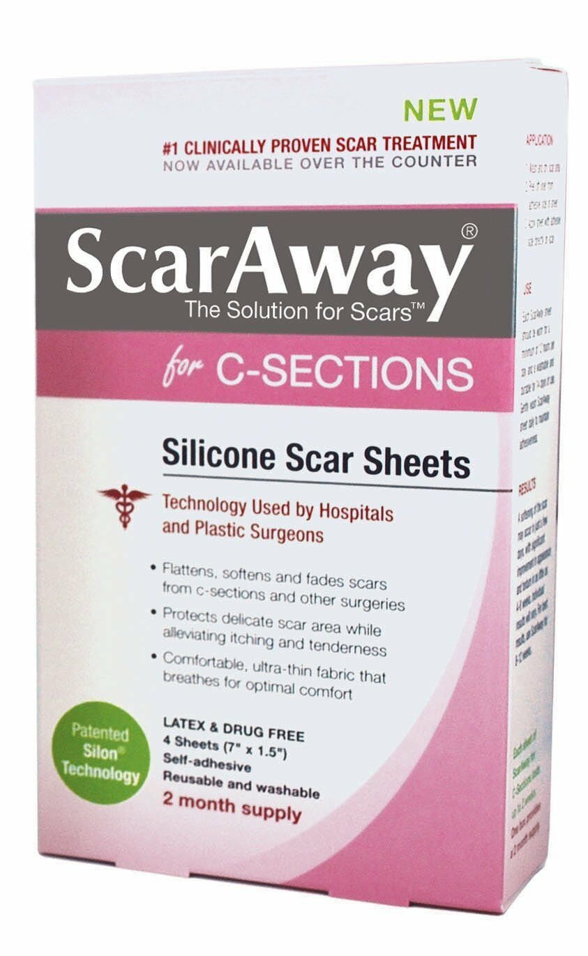 ScarAway CSection Scar Treatment Strips, Silicone Adhesive Soft Fabric