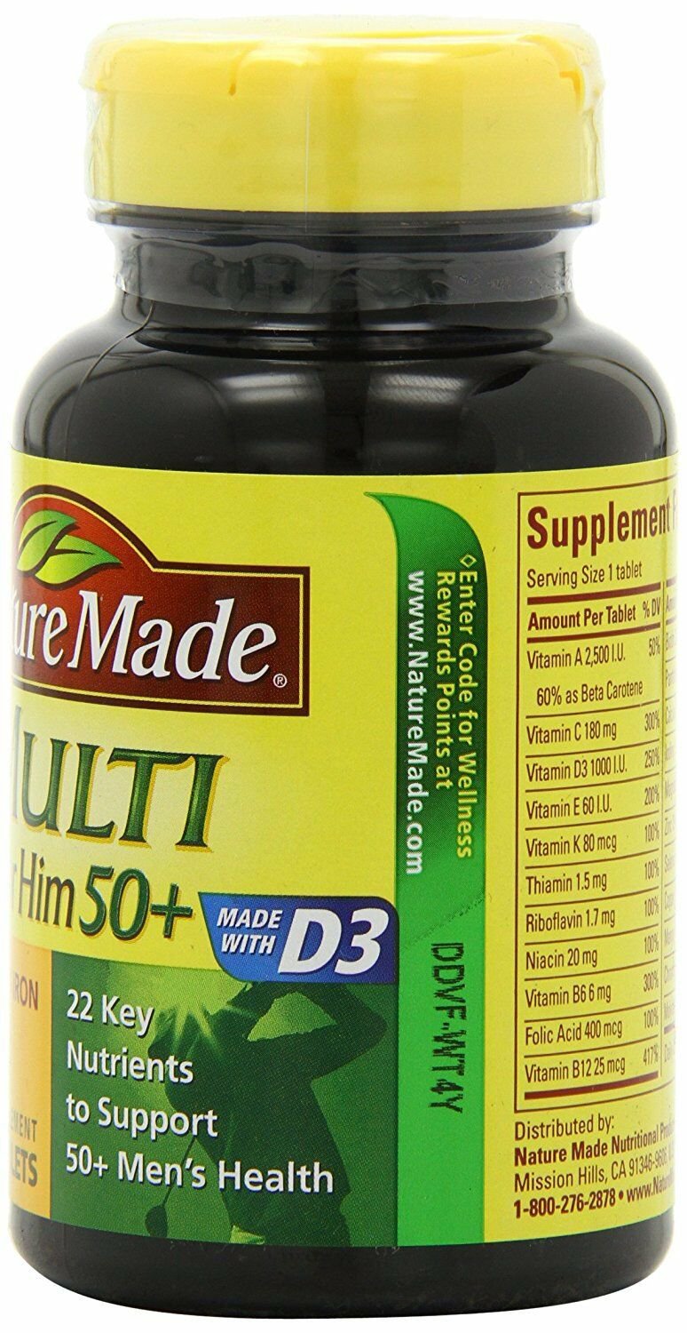 Nature Made Multi for Him 50+ Multiple Vitamin and Mineral Supplement