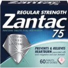 Zantac 75mg Maximum Strength Tablets 60ct relieves heartburn acid reducer