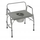 Extra-wide Heavy-duty Drop-arm Steel Commode