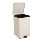 McKds McKesson Trash Can with Plastic Liner 32 Quart Square White Steel Step On