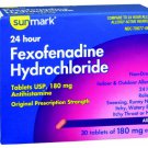 McK Sunmark Fexofenadine Hydrochloride Allergy Relief 180 mg Strength 30 Tablets