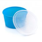 McKds McKesson Denture Cups Aqua Snap-On Lid Single Patient Use 8 oz