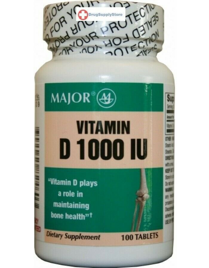 Major Vitamin D 1000 IU Tablet 100ct