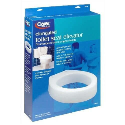 Carex Raised Elevated Elongated Toilet Seat Elevator Riser 3 1/2"