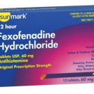 McK sunmark Fexofenadine Hydrochloride Tablets Allergy Relief 60 mg 12 per Box