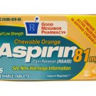 GNP Pain Reliever Aspirin Tablets 36 Chewable Tablets