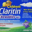 Claritin Childrens 24 Hour 5mg Grape Chewable Tablets 10 ct