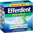 EFFERDENT PLUS MINT Anti-Bacterial Denture Cleanser Fresh Minty Clean 44 Tablets